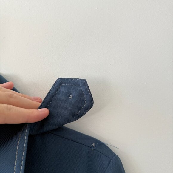 Vintage 1960s Fairhaven Blue Trench Coat Jacket Made in British Hong Kong - Picture 8 of 10